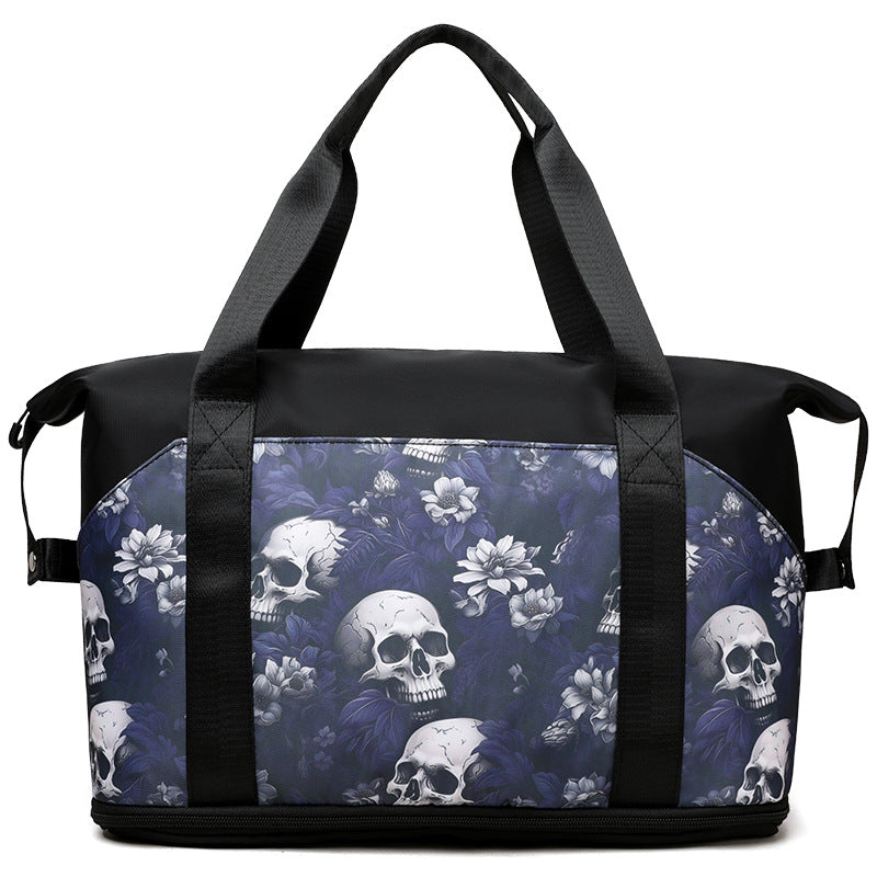 Artistic Skull Print Gym Duffel Bag Bowlift