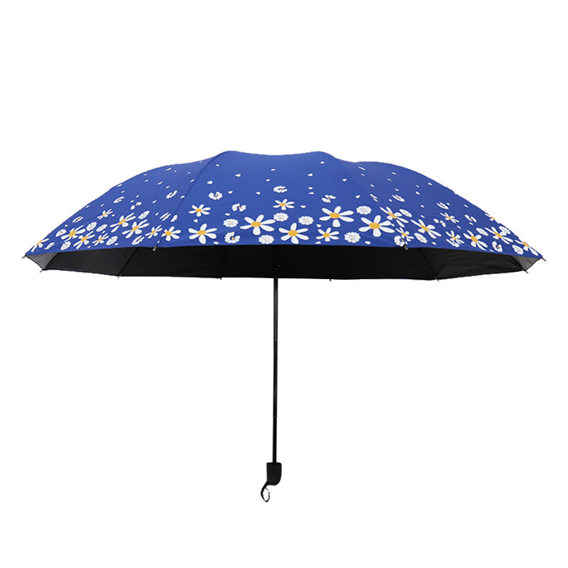 Ladies umbrella with floral design and reinforced frame Bowlift