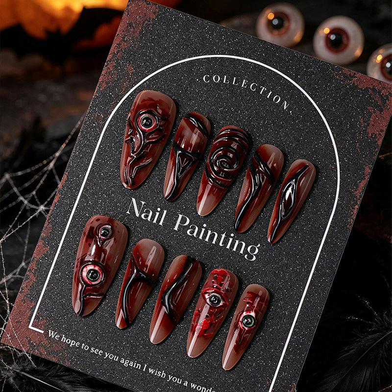 Halloween-Themed Press-On Nail Art Set Bowlift
