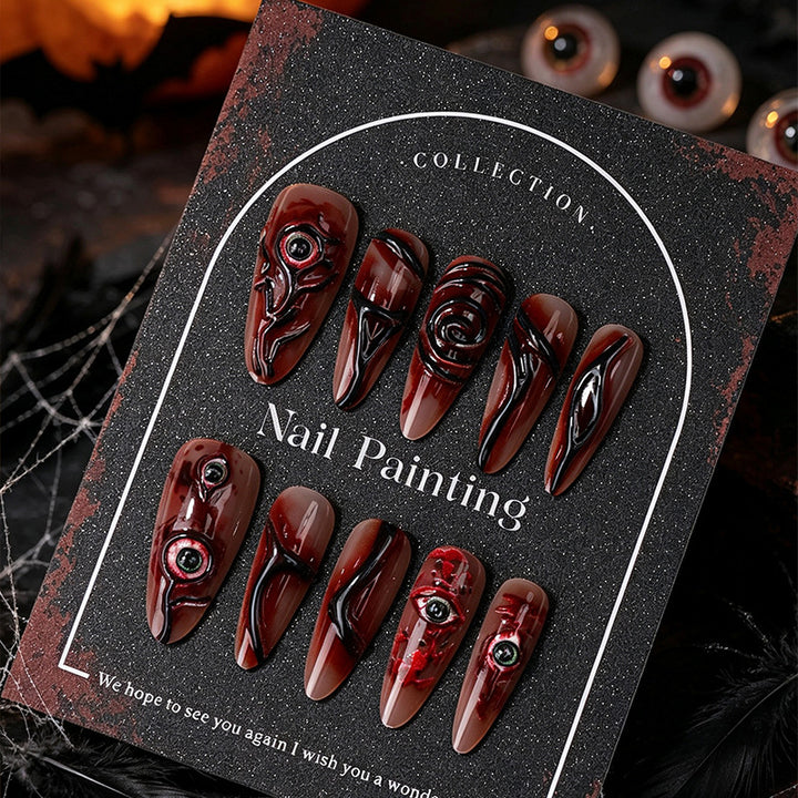 Halloween-Themed Press-On Nail Art Set Bowlift