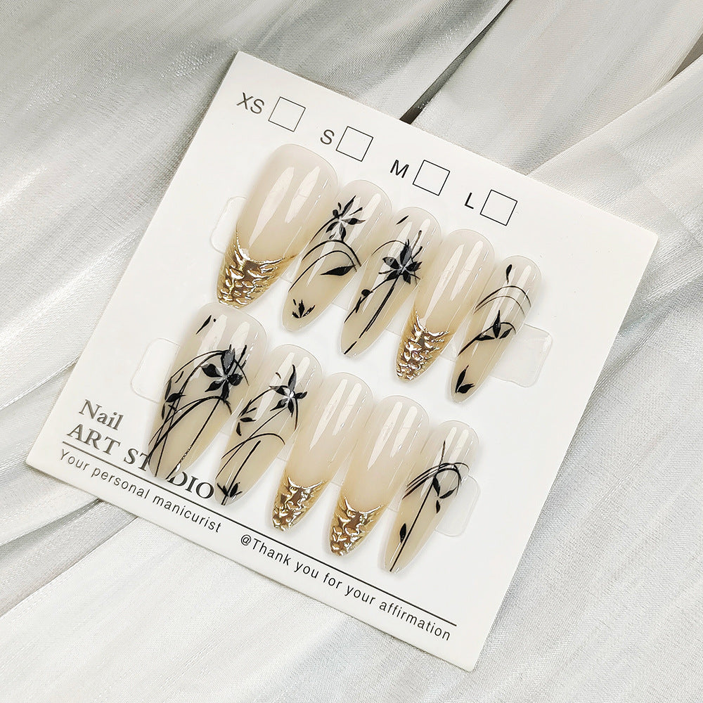 Artificial nails with Elegant Ombre Design Bowlift