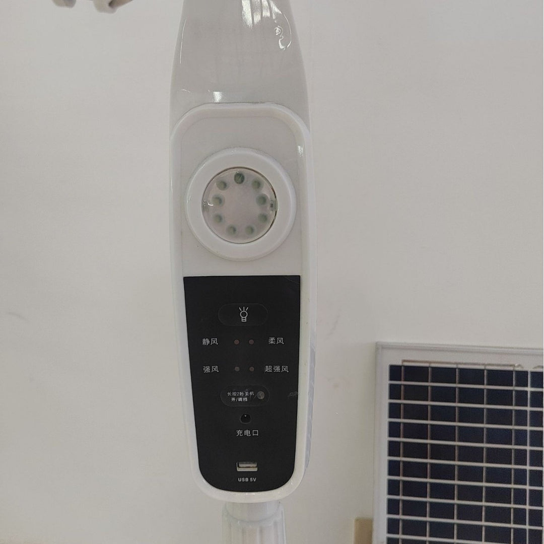 Unisex Solar-Powered Stand Fan with Smart Control Bowlift