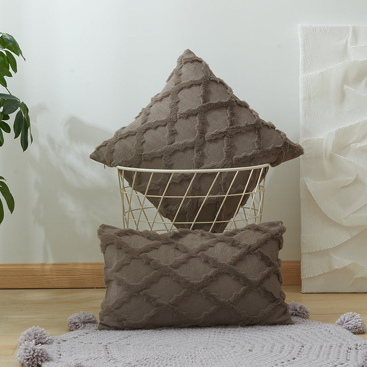 Textured Fringe Decorative Throw Pillow