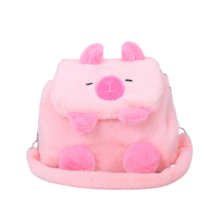Plush Backpack In Pig Design Bowlift