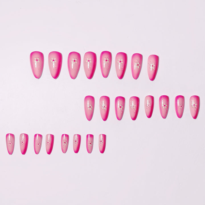 Artificial Nails in Elegant Flower Pattern Bowlift