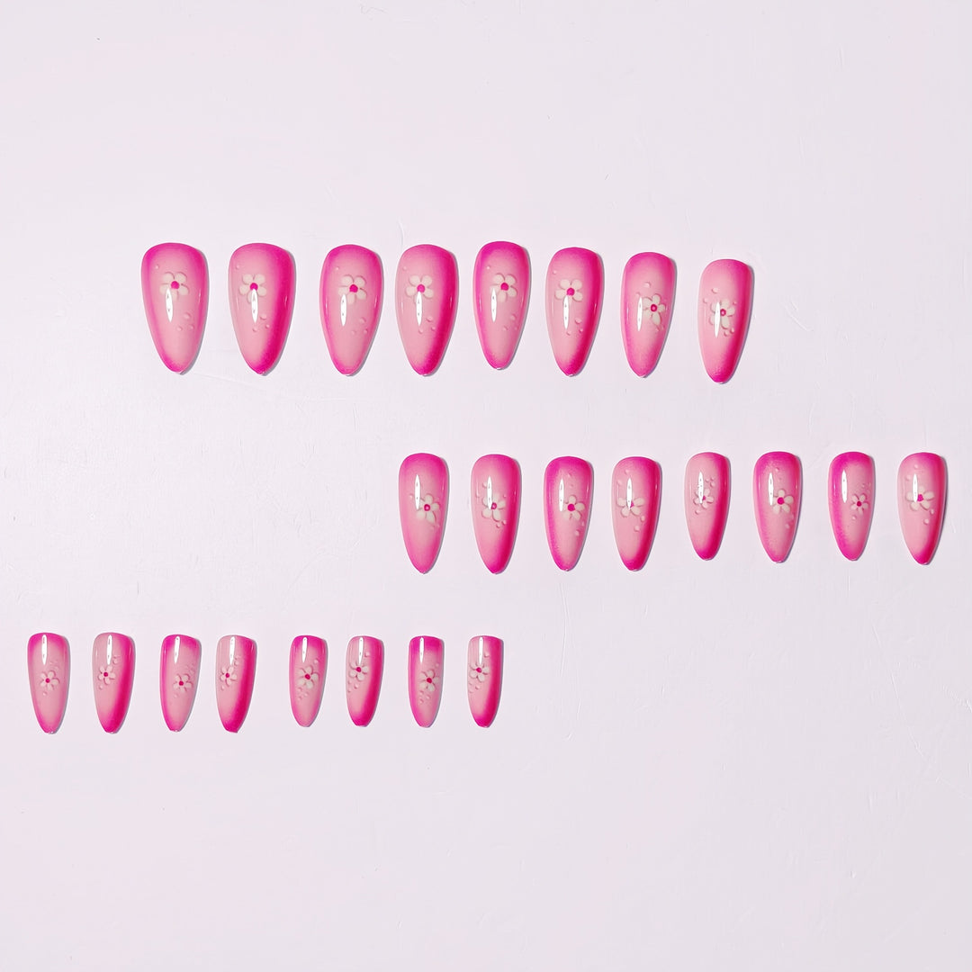 Floral Art Acrylic Nail Set Bowlift