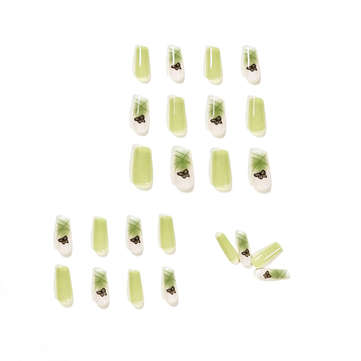 Artificial nail extensions with elegant butterfly design Bowlift