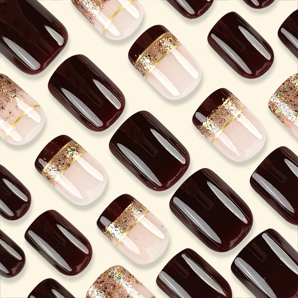 Glittering French Tip Nail Art Set Bowlift