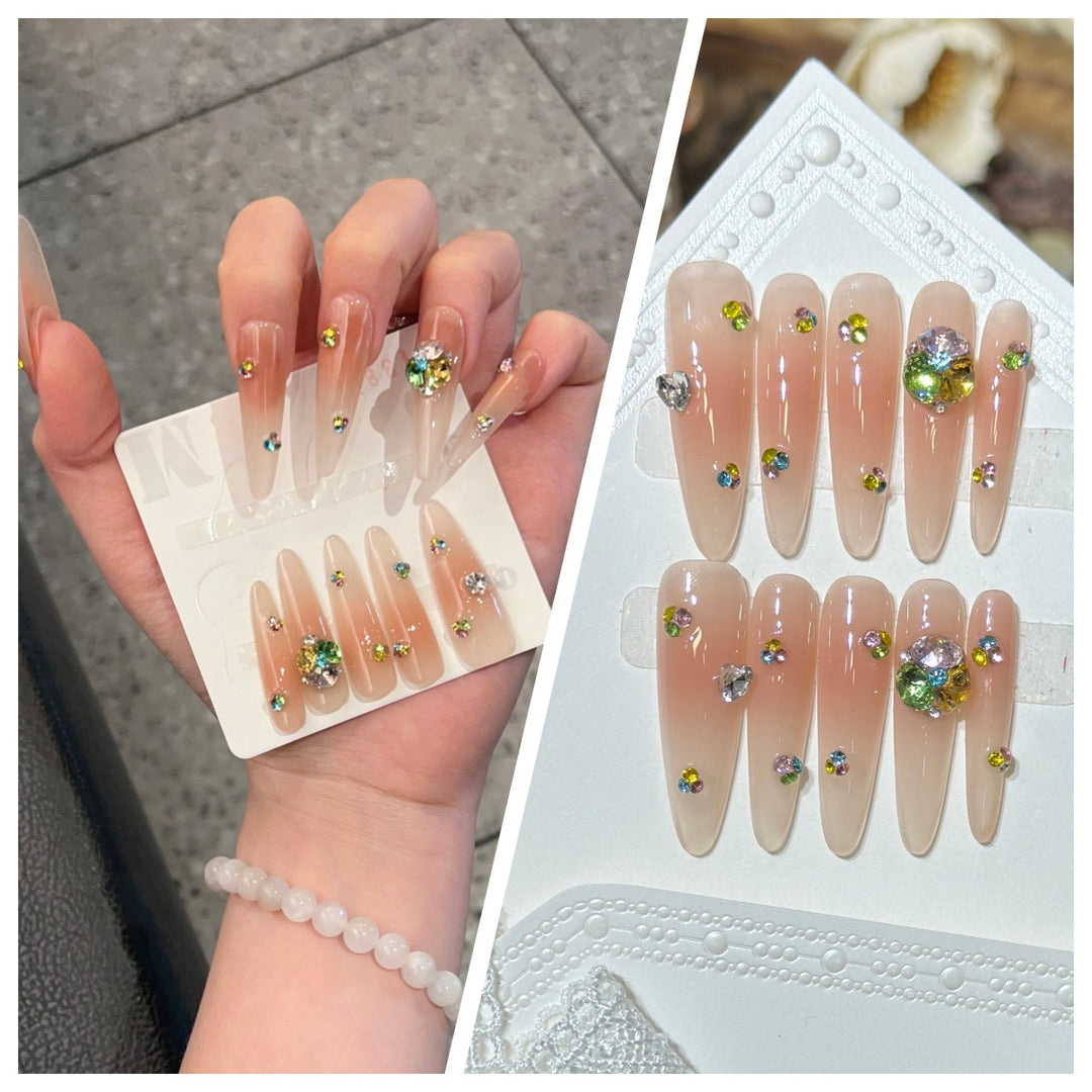 Artistic Stiletto Press-On Nail Set with Charming Patterns Bowlift