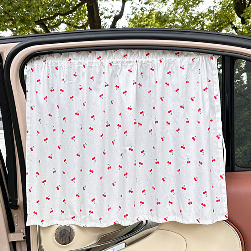 Unisex nan sun protection car curtain with elastic fastening strap and opaque cotton blend Bowlift