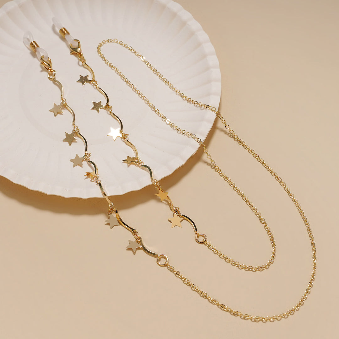 Fashionable Star-Embellished Eyewear Chain Bowlift