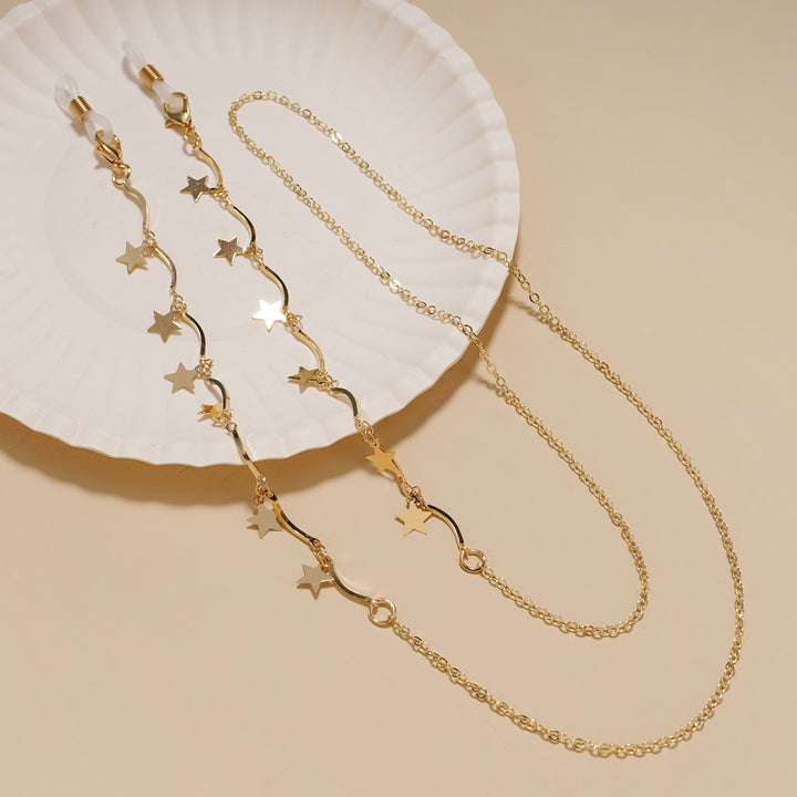 Fashionable Star-Embellished Eyewear Chain Bowlift