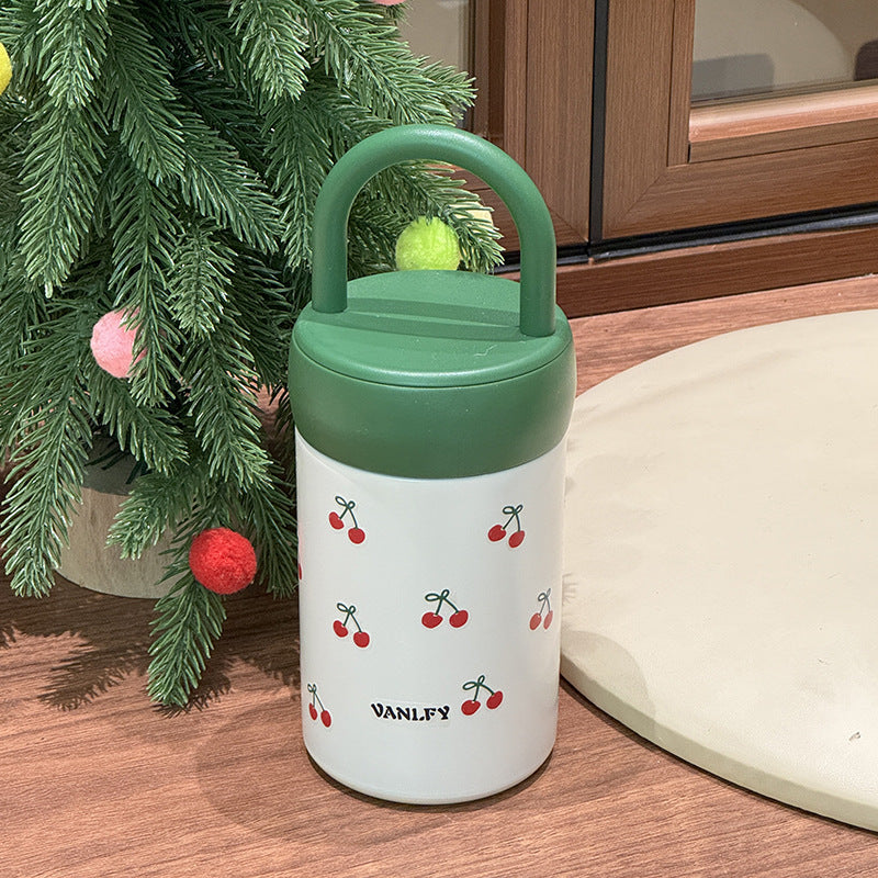 Women's Insulated Drinking Cup with Fruity Cherry Design Bowlift