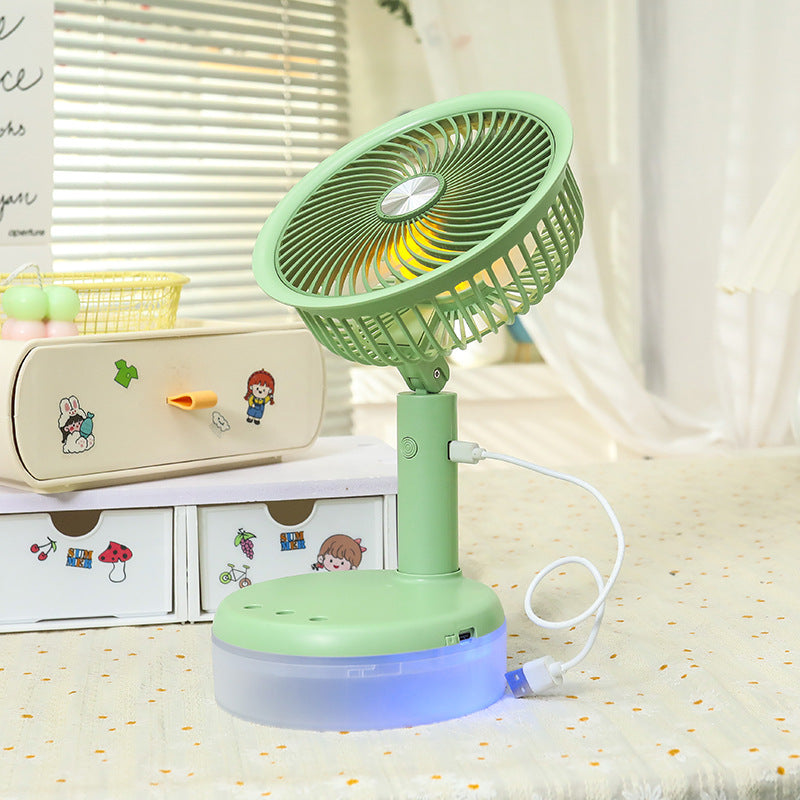 Women's Mini Table Fan with LED Lighting Bowlift