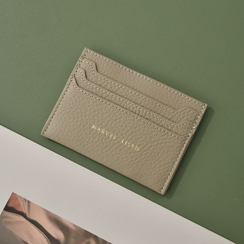 Textured Leather Card Holder Bowlift