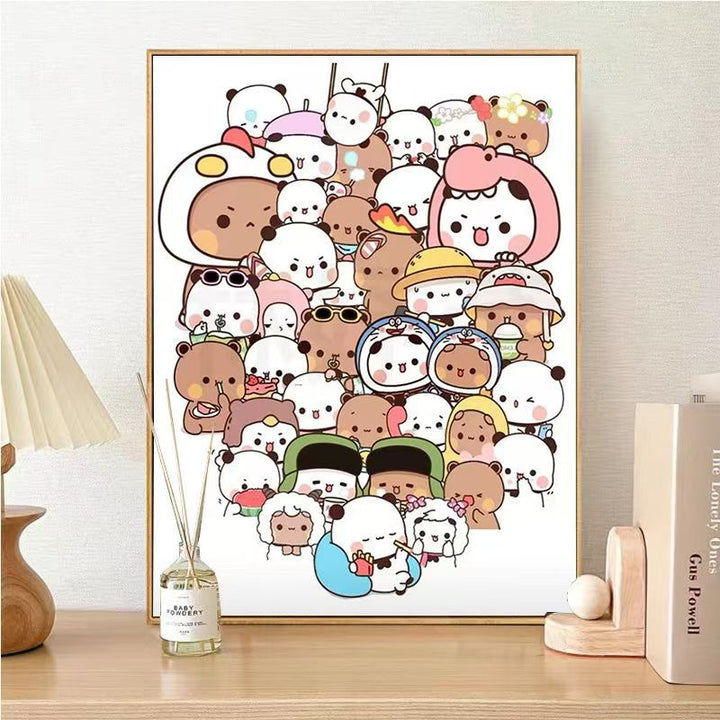 Cute Panda Character Wall Art Bowlift