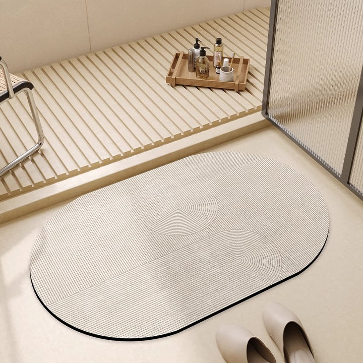 Geometric Design Bath Rug Bowlift