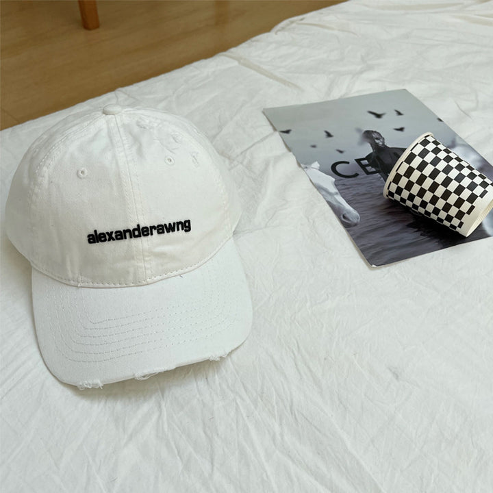 Unisex Distressed Cotton Baseball Cap Bowlift