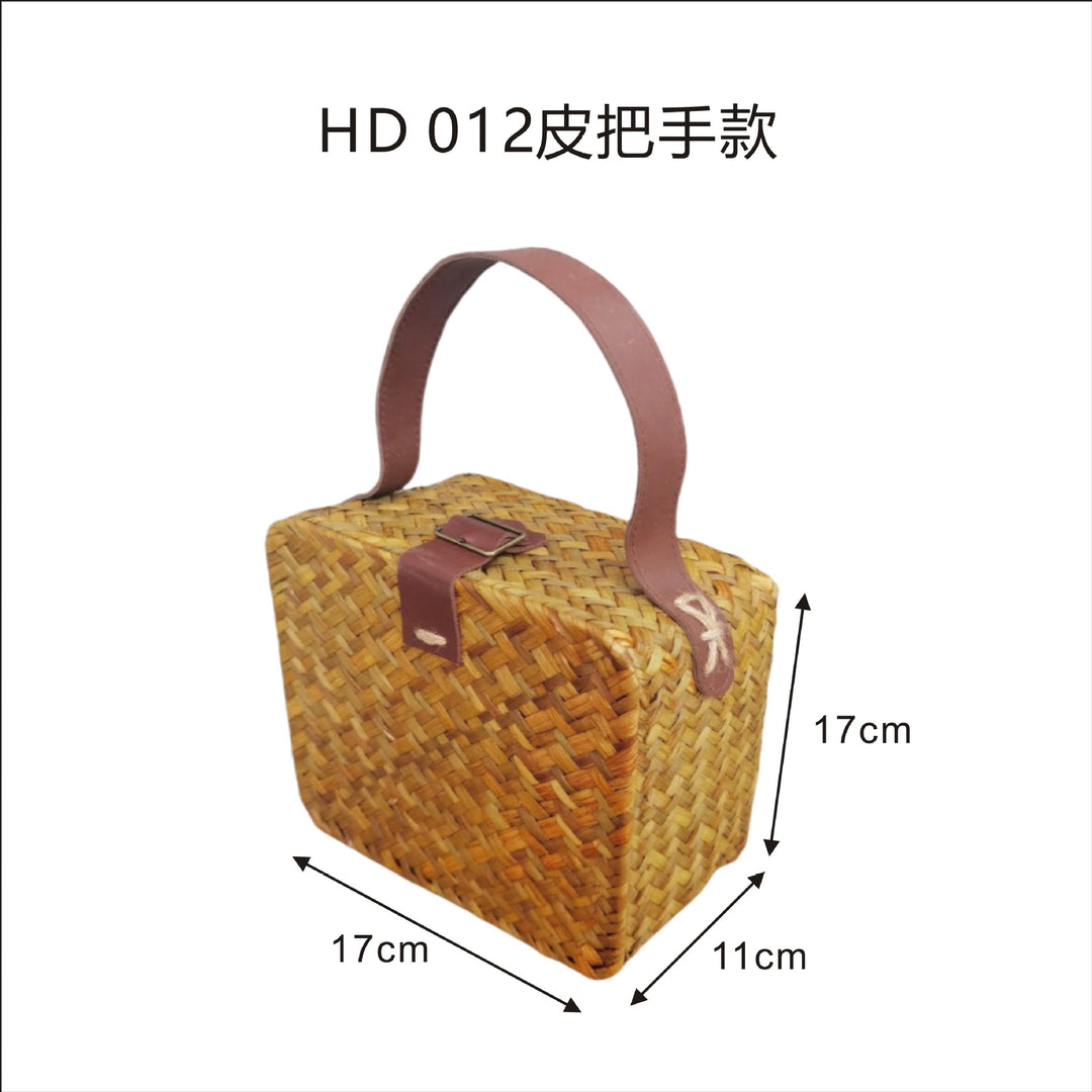 Women's handwoven basket with leather handle Bowlift
