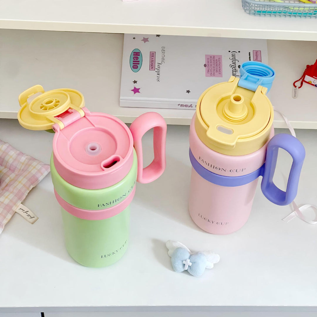 Ladies Multifunctional Insulated Bottle with Unique Lid Bowlift