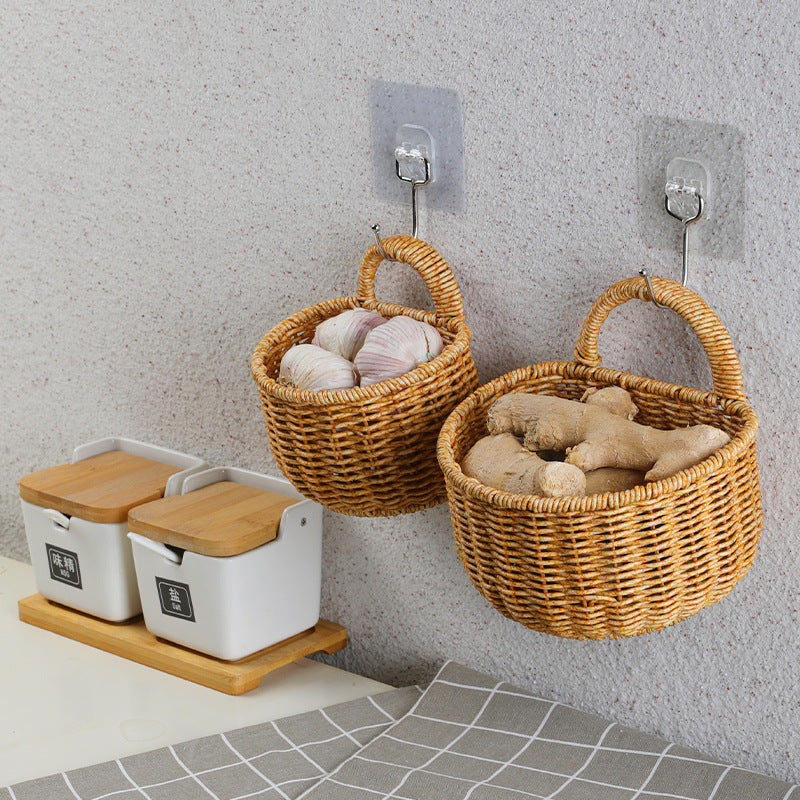 Handwoven Storage Basket with Ergonomic Handle Bowlift