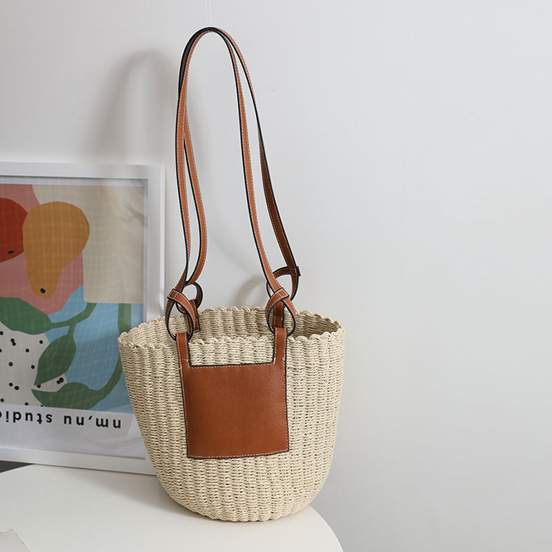 Basket bag with elegant leather detail Bowlift