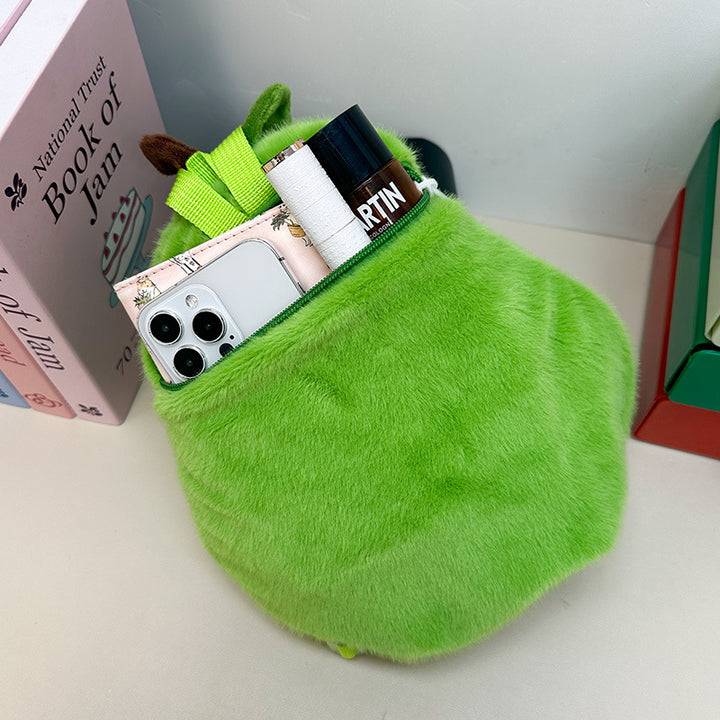 Plush Animal Backpack with Avocado Design Bowlift