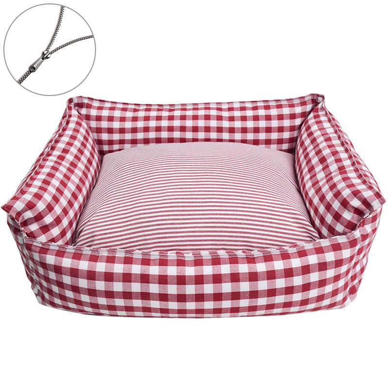 Stylish Checked Dog Bed