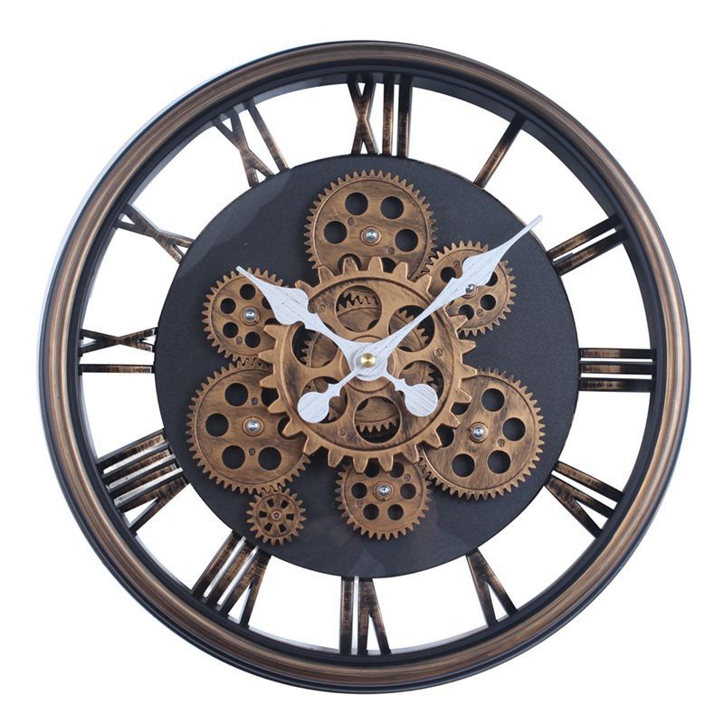 Wall Clock in Industrial Steampunk Design Bowlift