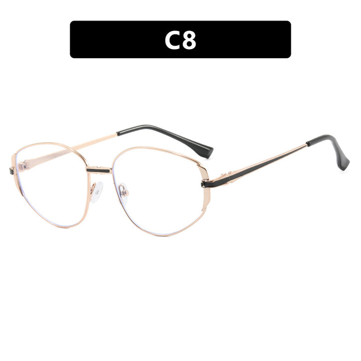 Women modern geometric sunglasses with stylish metal frame Bowlift