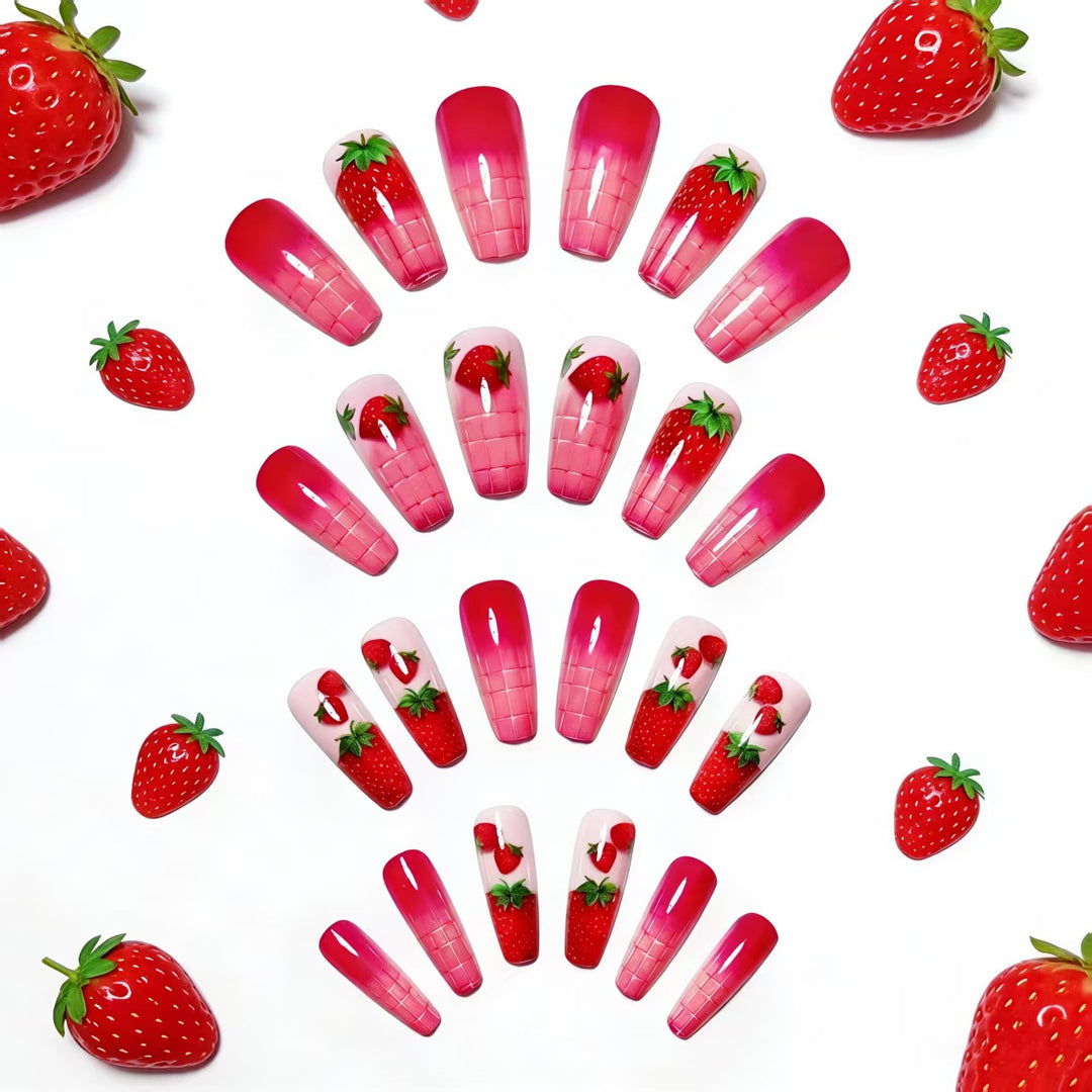 Creative Art Nails in Summer Strawberry Design Bowlift