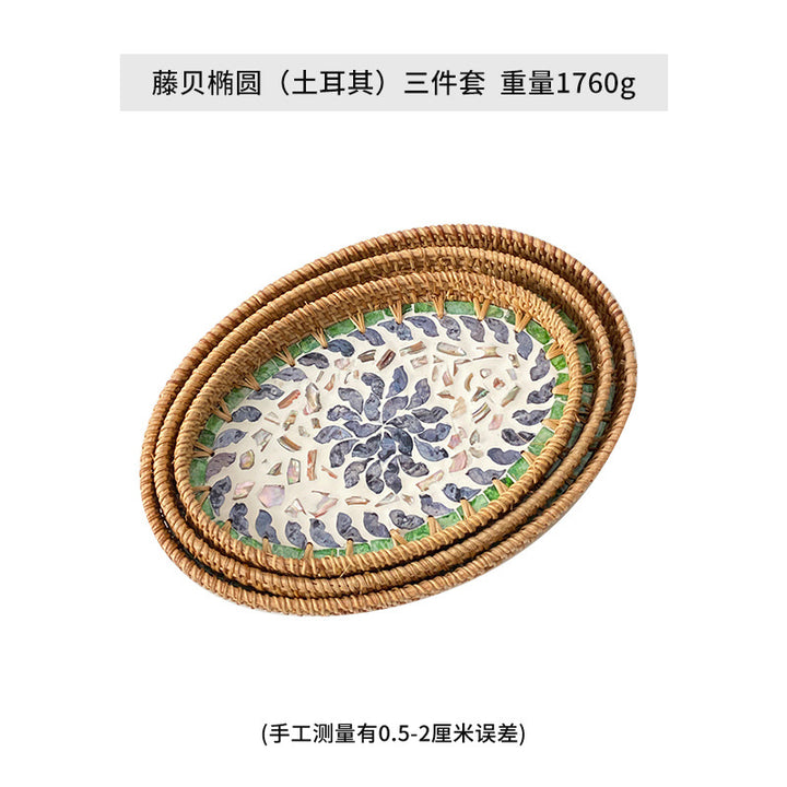 Ladies Elegant Serving Plate Set made of handwoven natural material Bowlift