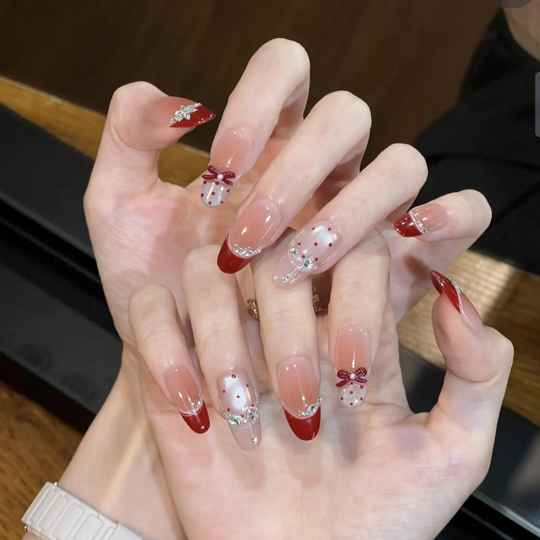 Decorative Holiday-Themed Press-On Nail Set Bowlift