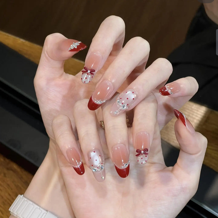 Decorative Holiday-Themed Press-On Nail Set Bowlift