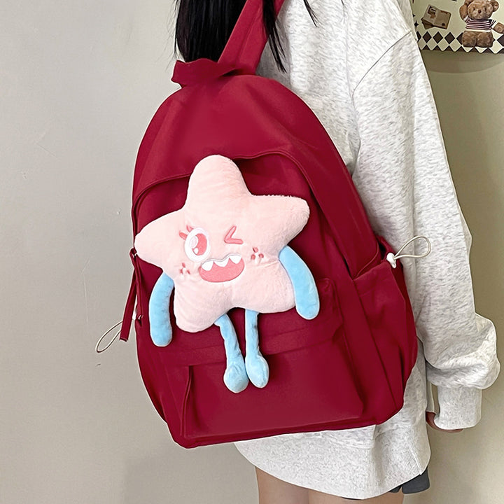 Plush backpack with playful star motif Bowlift