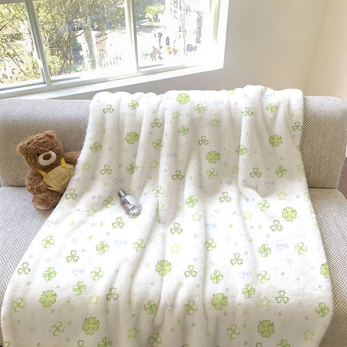 Soft Floral Patterned Fleece Throw