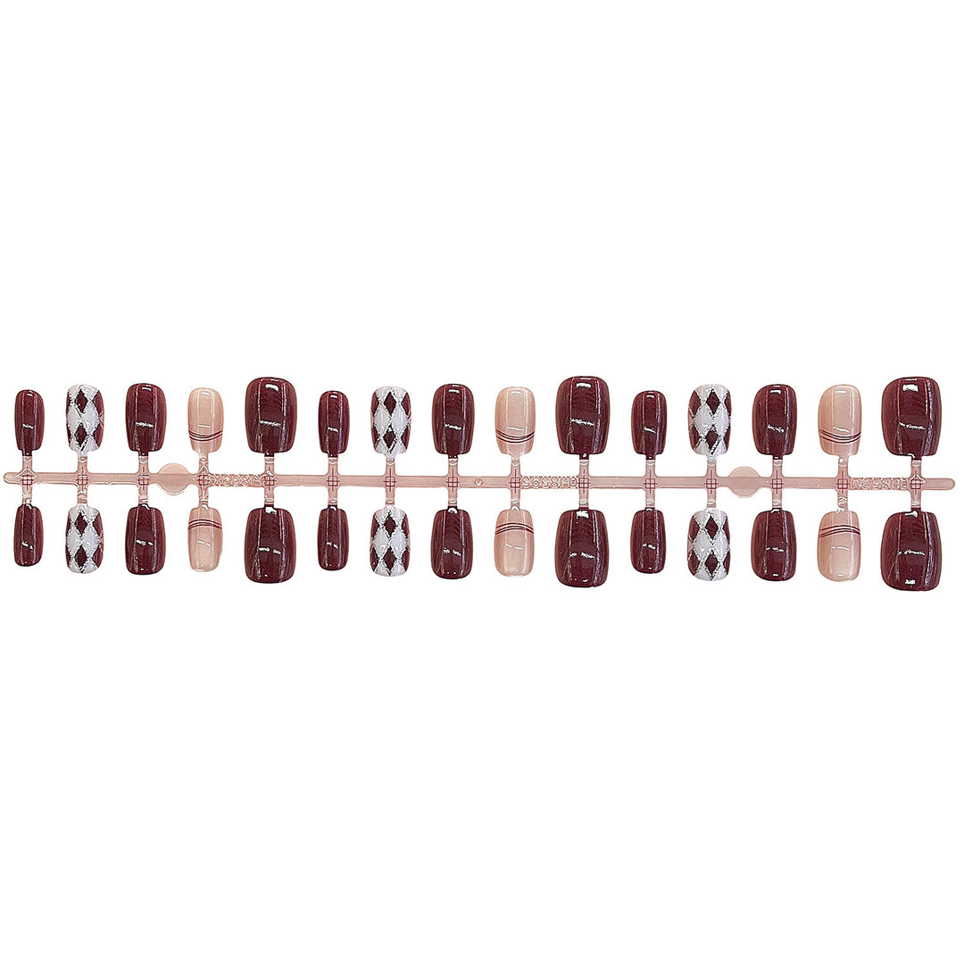 Artistic Press-On Nail Set Bowlift