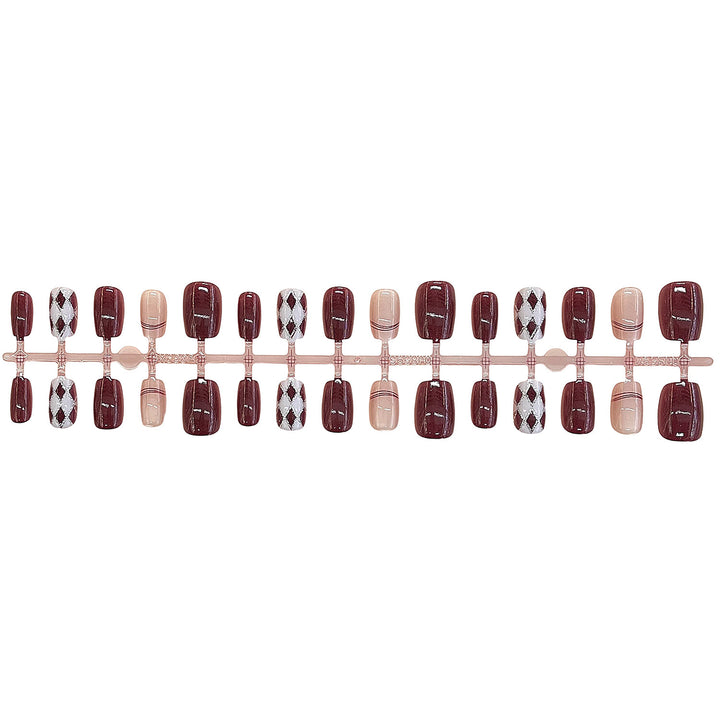 Artistic Press-On Nail Set Bowlift