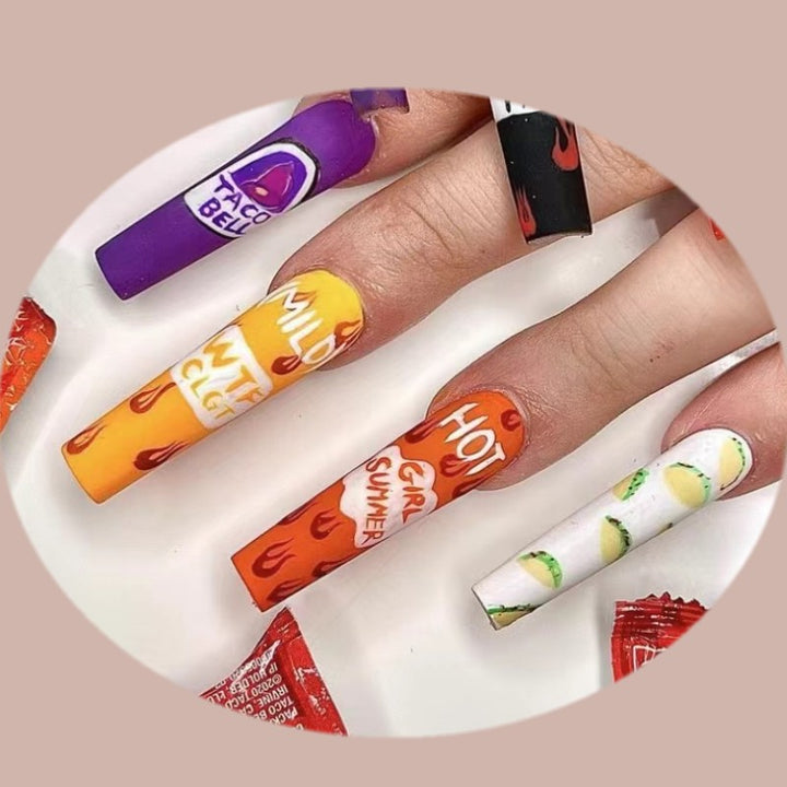 Creative artificial nails with colorful and unique designs Bowlift
