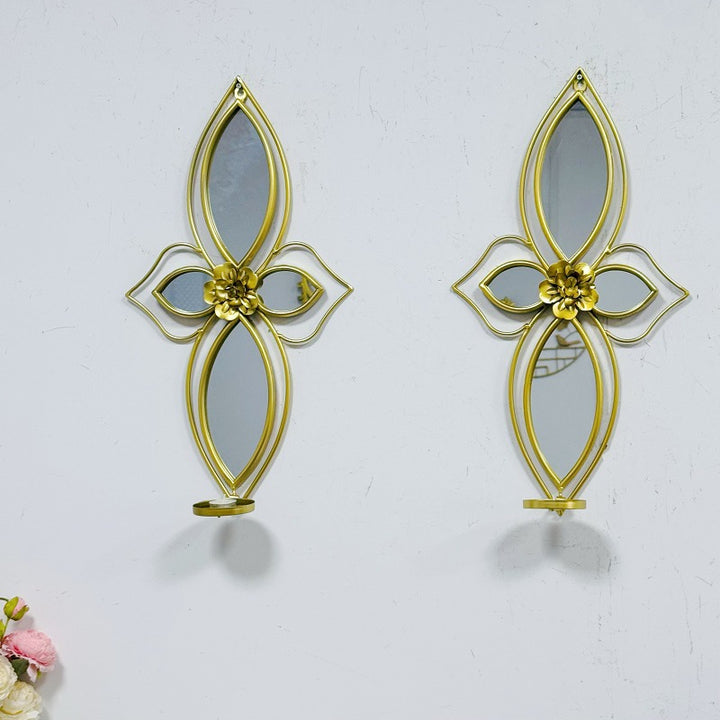 Elegant Floral Wall Mirror with Decorative Metal Design Bowlift