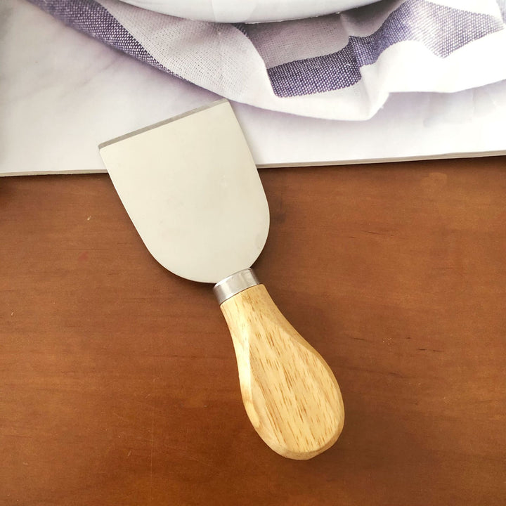 Wooden-Handled Stainless Steel Cheese Spatula Bowlift