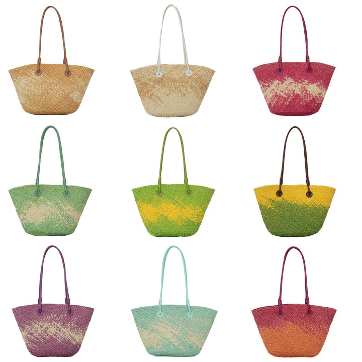 Elegant Rattan-Style Handbag with Double Handle Bowlift