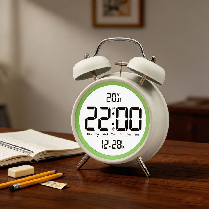 Digital alarm clock with large LED digits and temperature sensor Bowlift