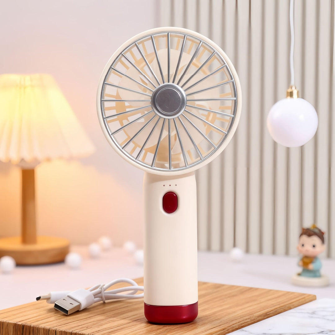 Ladies Portable Hand Fan with USB Connection and Ergonomic Design Bowlift