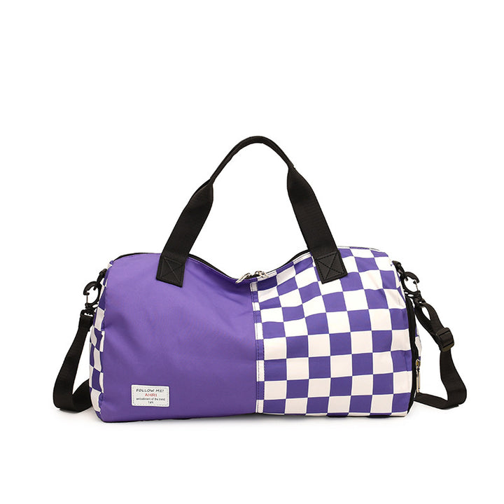 Checkered Pattern Durable Travel Duffel