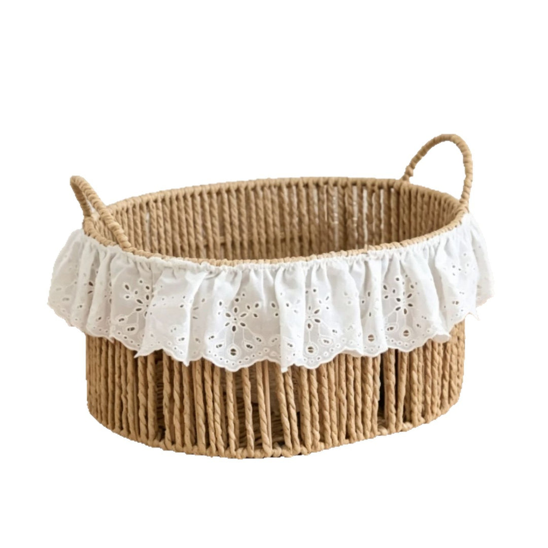 Charming storage basket with ruffle detail Bowlift