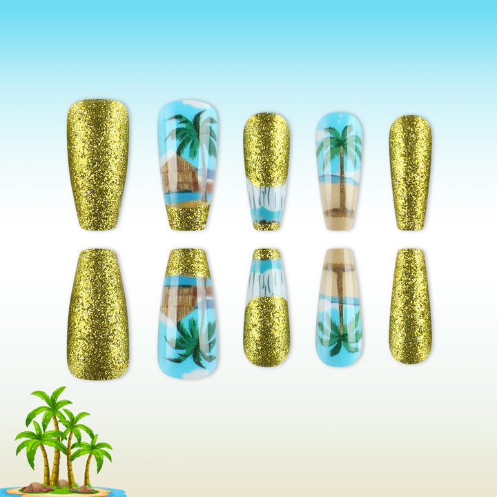 Tropical Paradise Press-On Nail Art Set Bowlift