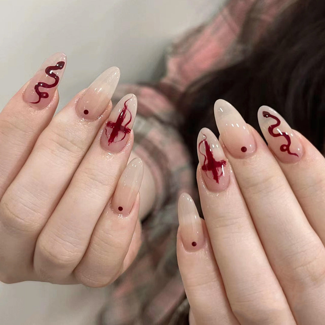 Artful nail extensions with unique design Bowlift