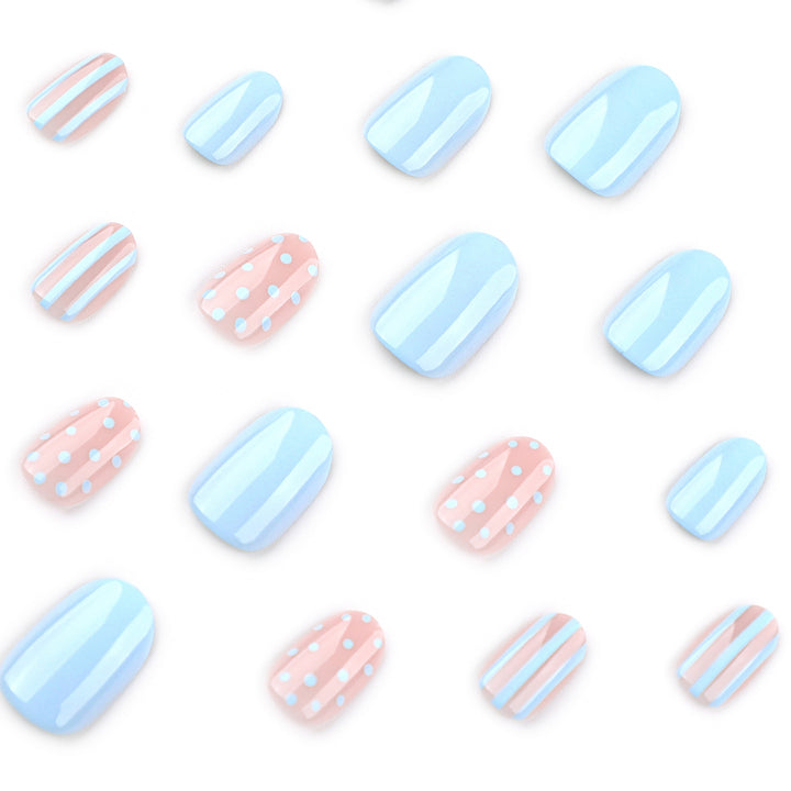Creative Nail Art with Dots and Stripes Bowlift