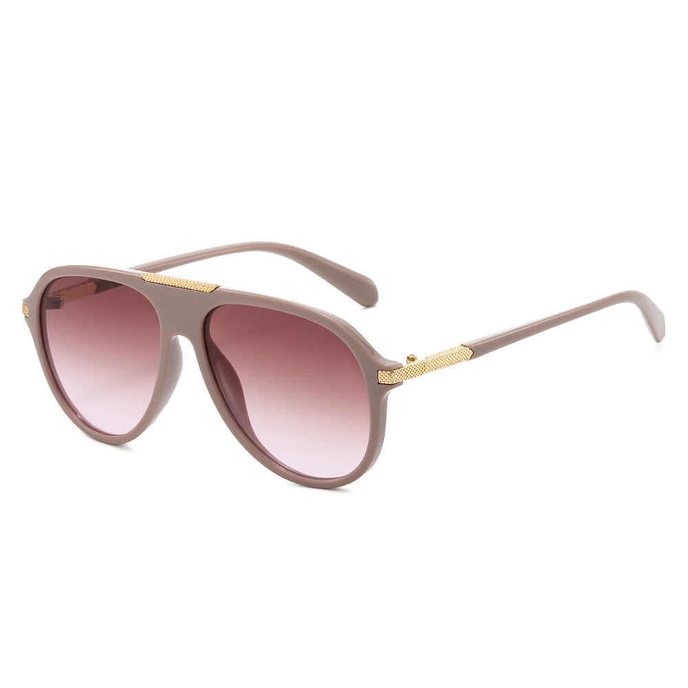 Oversized Aviator Sunglasses with Metallic Accents Bowlift